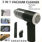 3 in 1 Portable Wireless Vacuum Cleaner – High Power Suction, Air Pump & Duster for Home, Car & Laptop