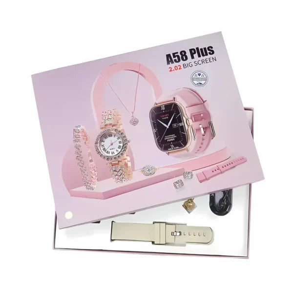 A58 Plus 6 In 1 – Smartwatch For Women | Best Quality Smart Watch For Girls | Perfect For Gift – Random Color