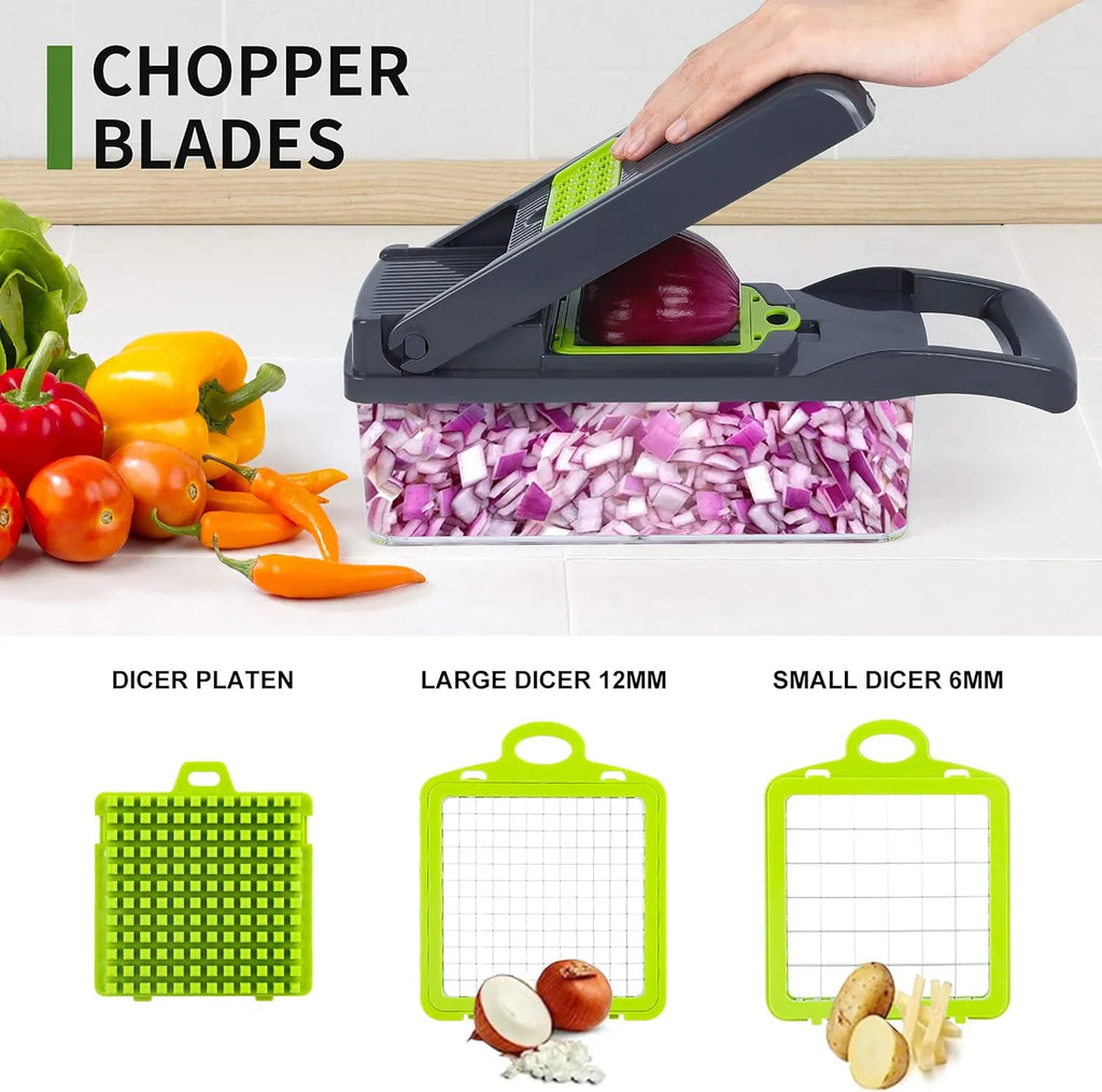 16 in 1 Multifunctional Vegetable Slicer Cutter Shredders Slicer With Basket Fruit Potato Chopper Carrot Grater