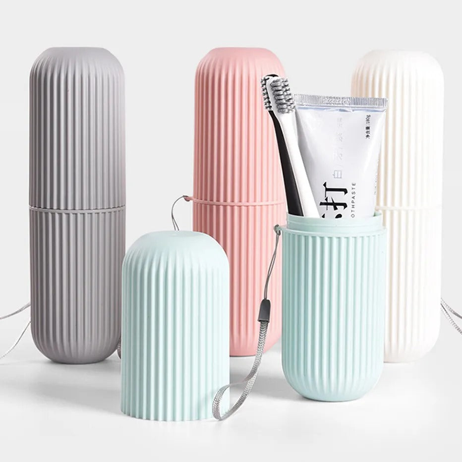 Portable Toothbrush Holder Toothpaste Storage Cup Household Travel Nordic Simple Bathroom Toothbrush Protect Wash Tooth Set Box (random color)