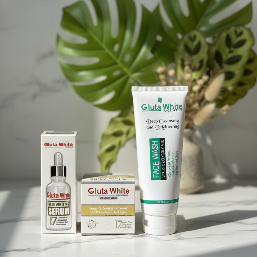 Gluta Facewash 100ml & Gluta Serum 30ml Deal – Skin Brightening, Anti-Aging, Deep Cleansing & Nourishing Skincare Combo