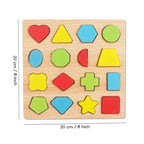 Colorful Geometric Shapes Wooden Cognitive Board Puzzle – Educational Learning Toy For Kids (1–3 Years, Safe & Durable)